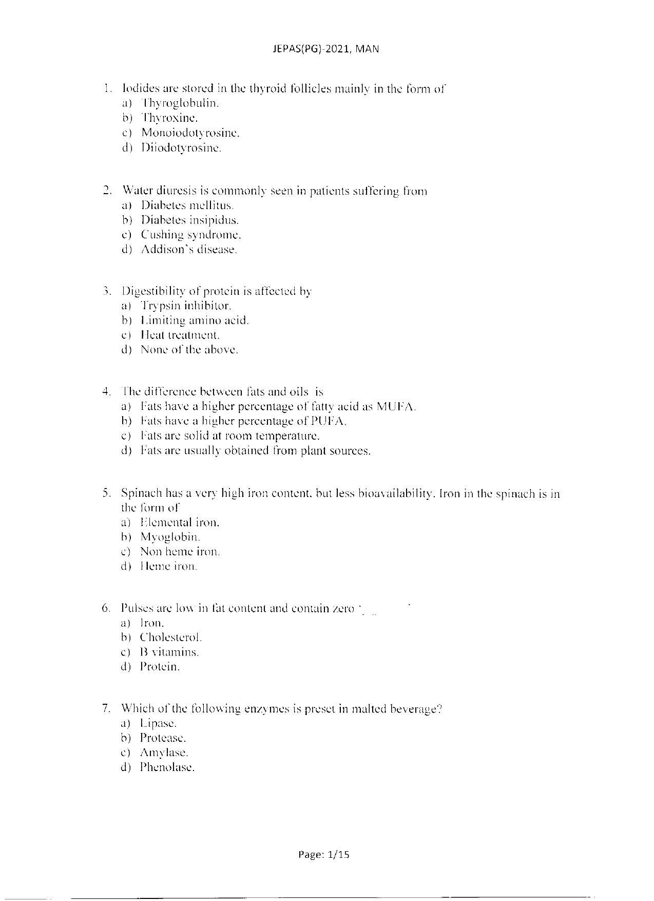 WBJEEB JEMAS (PG) 2021 MAN Question Paper - Page 3