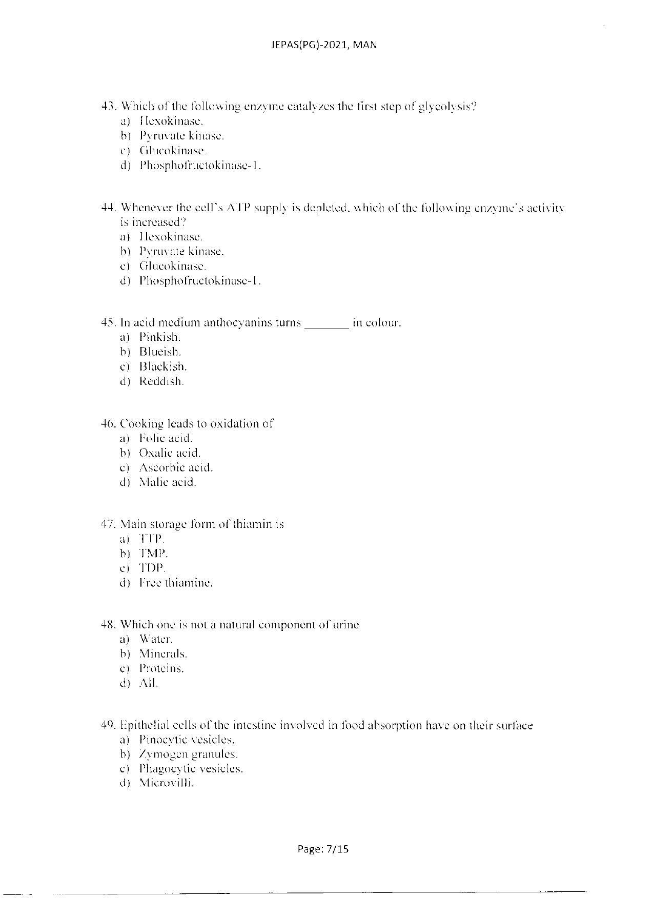 WBJEEB JEMAS (PG) 2021 MAN Question Paper - Page 9