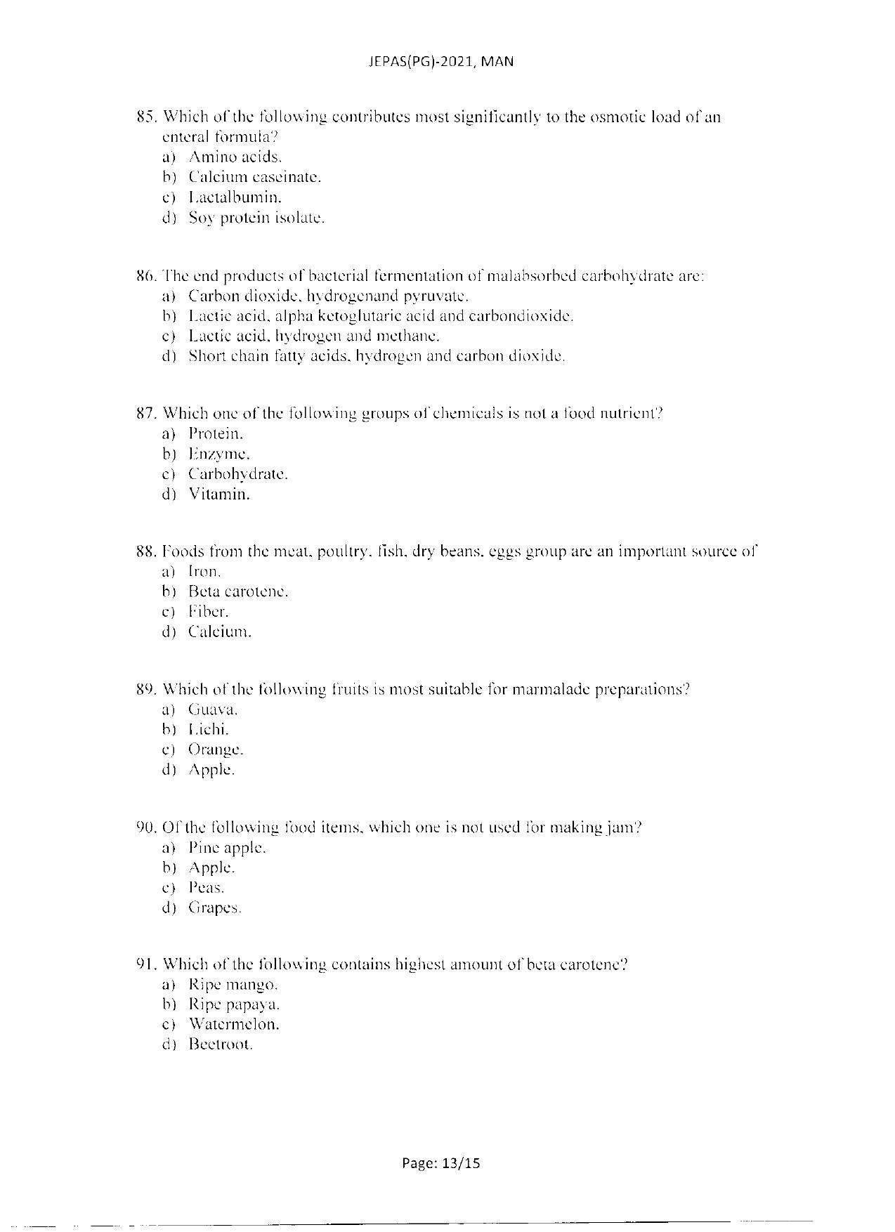 WBJEEB JEMAS (PG) 2021 MAN Question Paper - Page 15