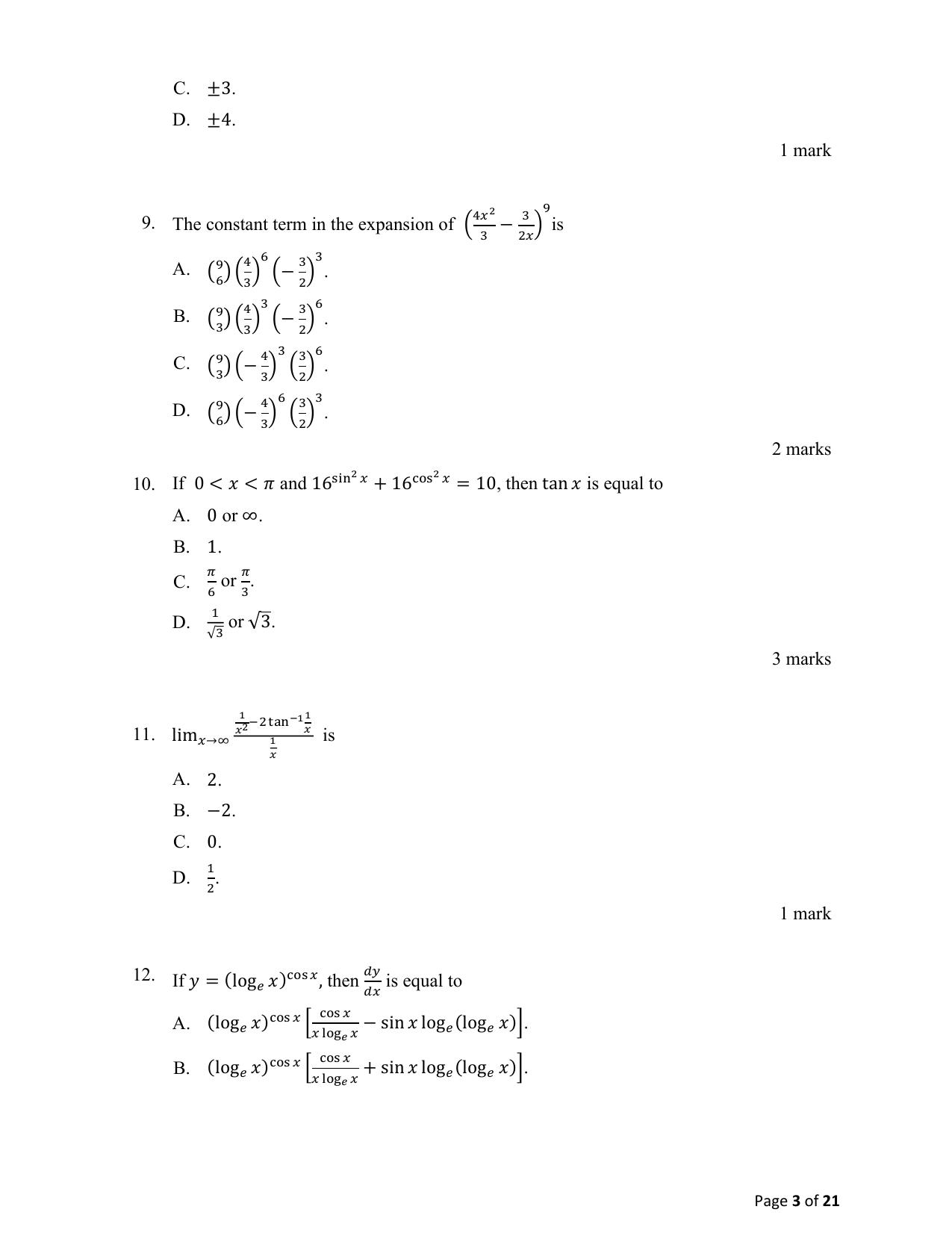 ACET January 2021 Question Papers - Page 3