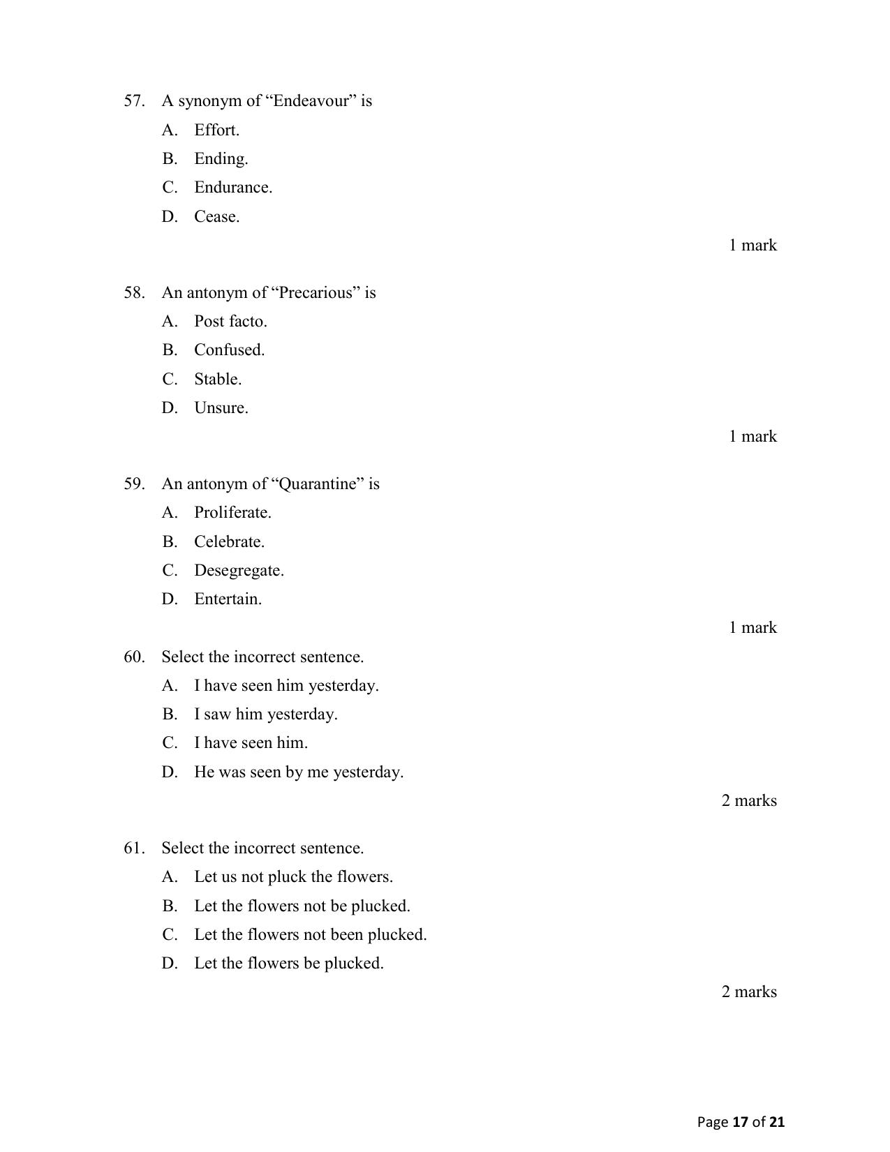 ACET January 2021 Question Papers - Page 17