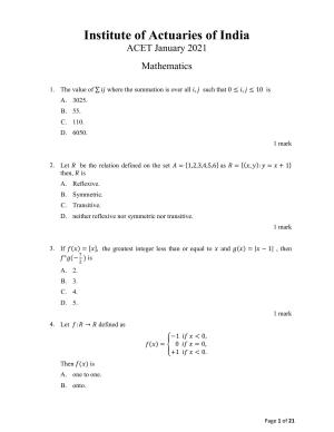 ACET January 2021 Question Papers