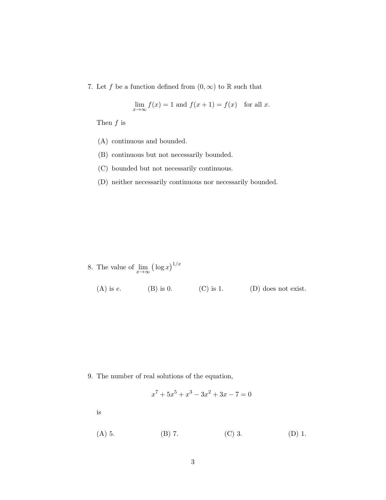 ISI Admission Test M.Stat.PSA 2018 Sample Paper - Page 5