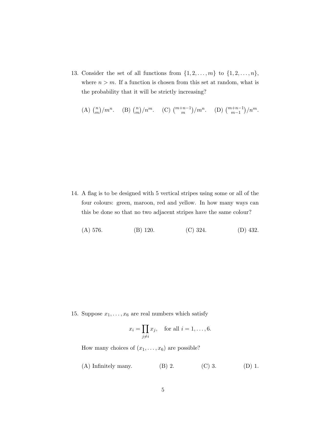 ISI Admission Test M.Stat.PSA 2018 Sample Paper - Page 9