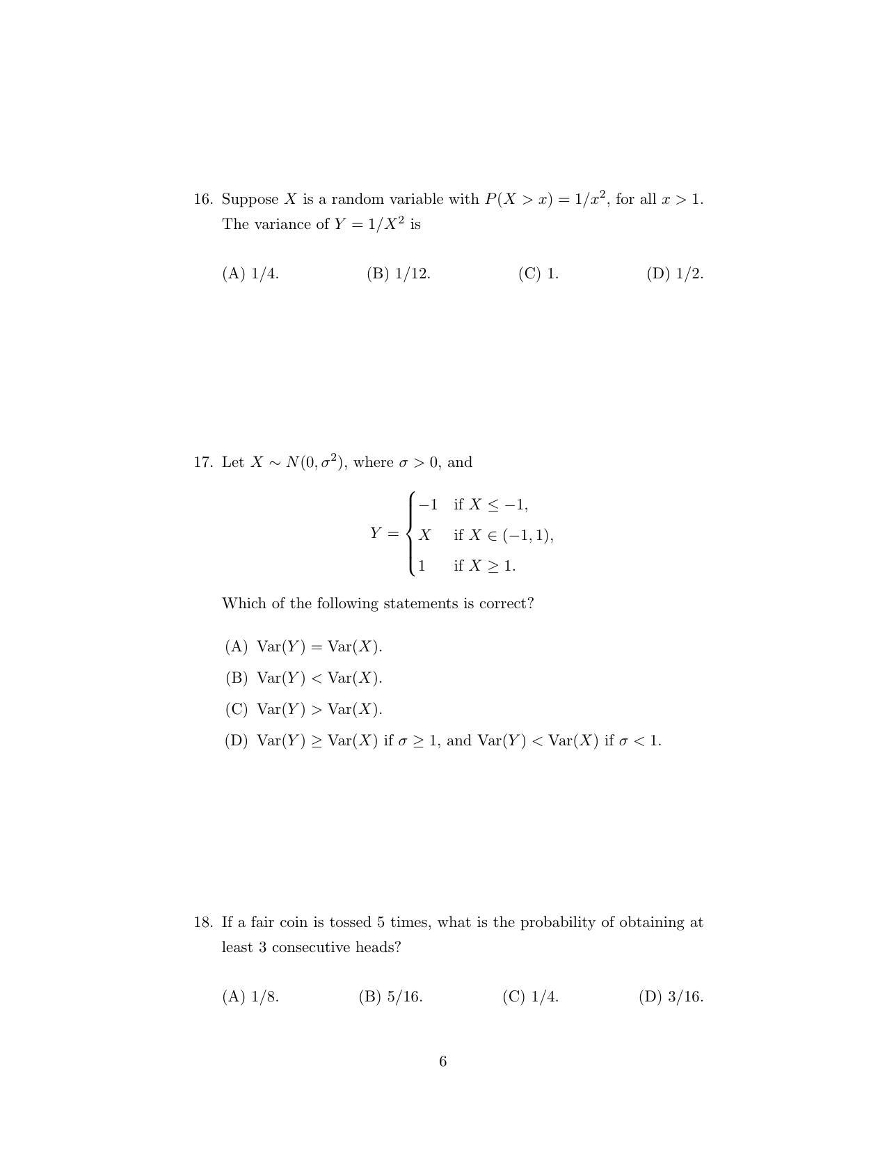 ISI Admission Test M.Stat.PSA 2018 Sample Paper - Page 11