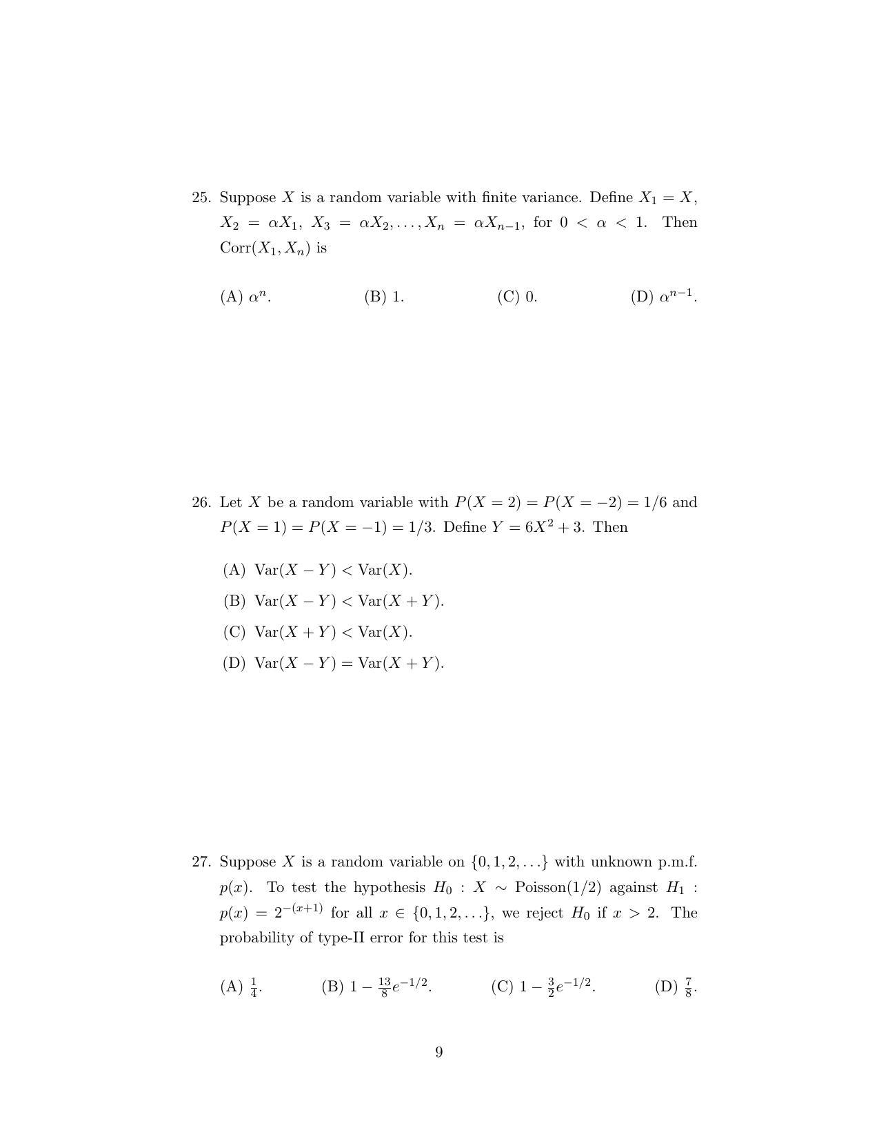 ISI Admission Test M.Stat.PSA 2018 Sample Paper - Page 17