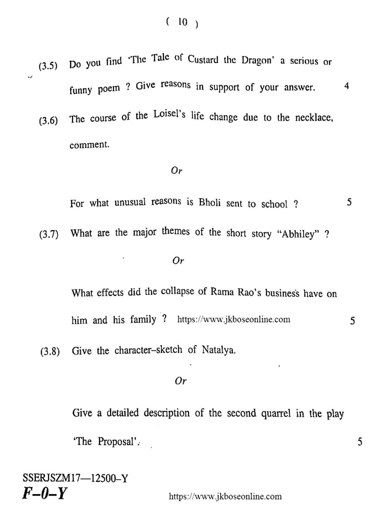 JKBOSE CLASS 10 English 12500-Y 2017 - Page 10