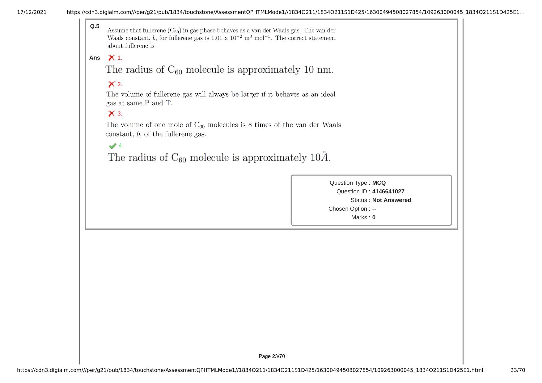 NEST Session I 2021 Question Paper - Page 23