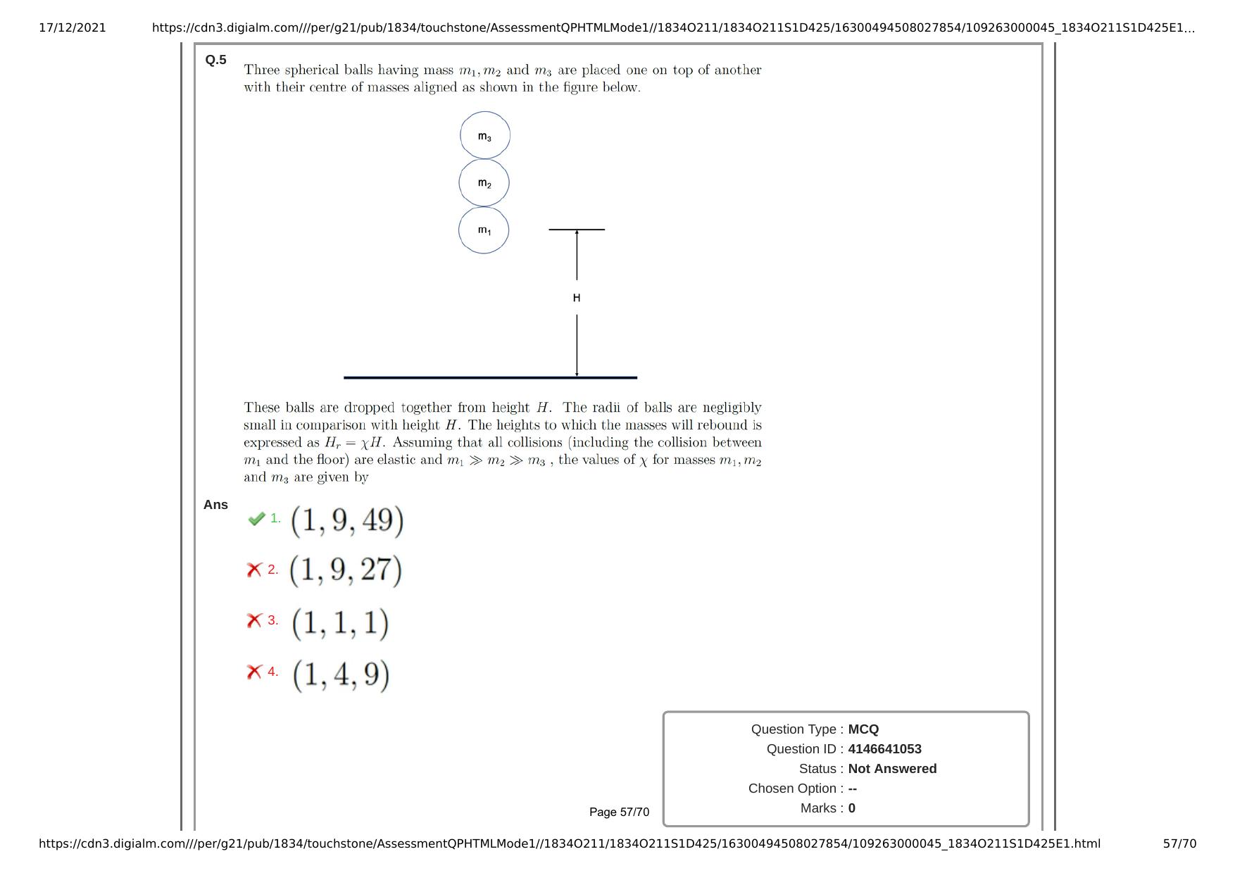 NEST Session I 2021 Question Paper - Page 57