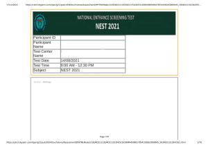 NEST Session I 2021 Question Paper