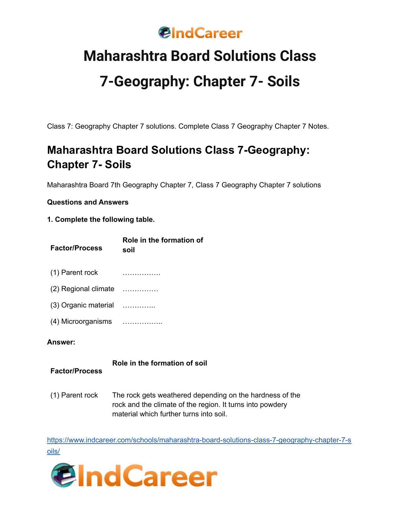 Maharashtra Board Solutions Class 7-Geography: Chapter 7- Soils - Page 2