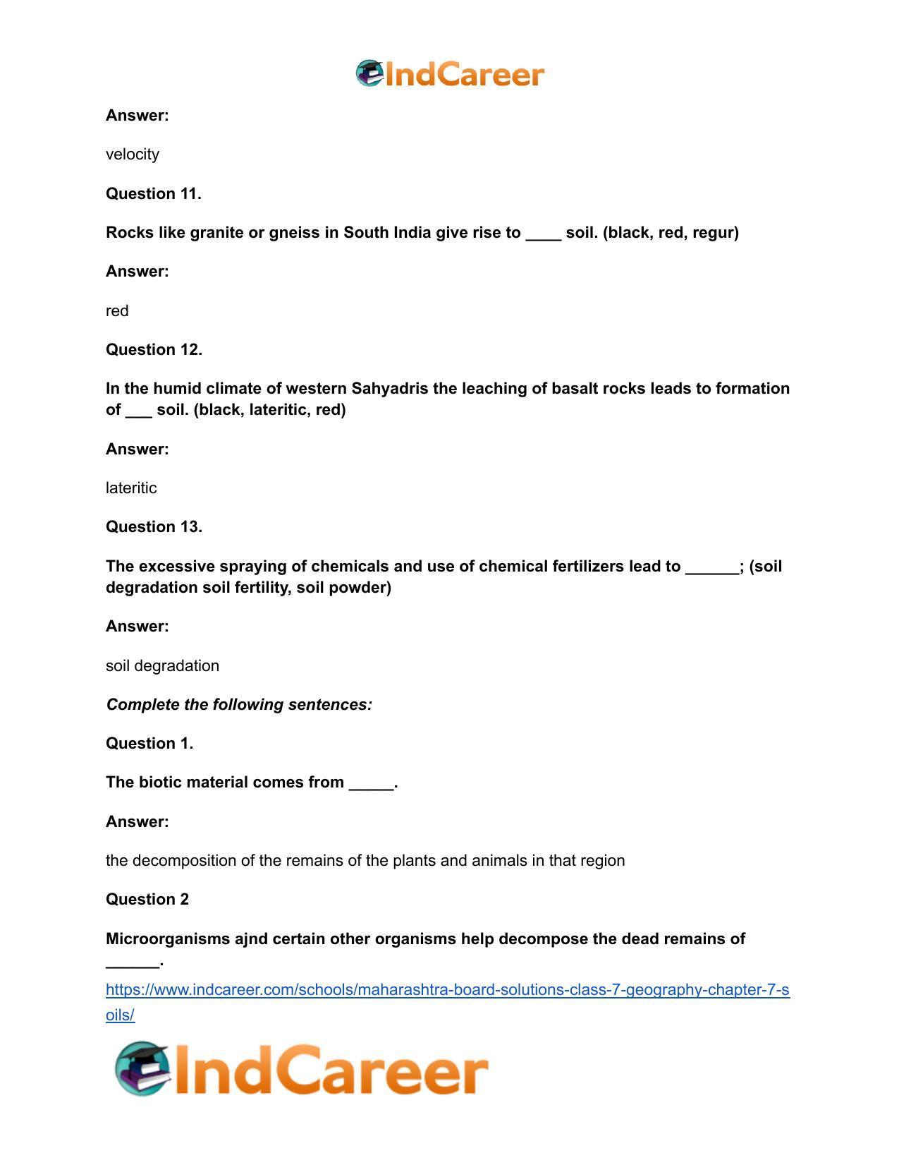 Maharashtra Board Solutions Class 7-Geography: Chapter 7- Soils - Page 13