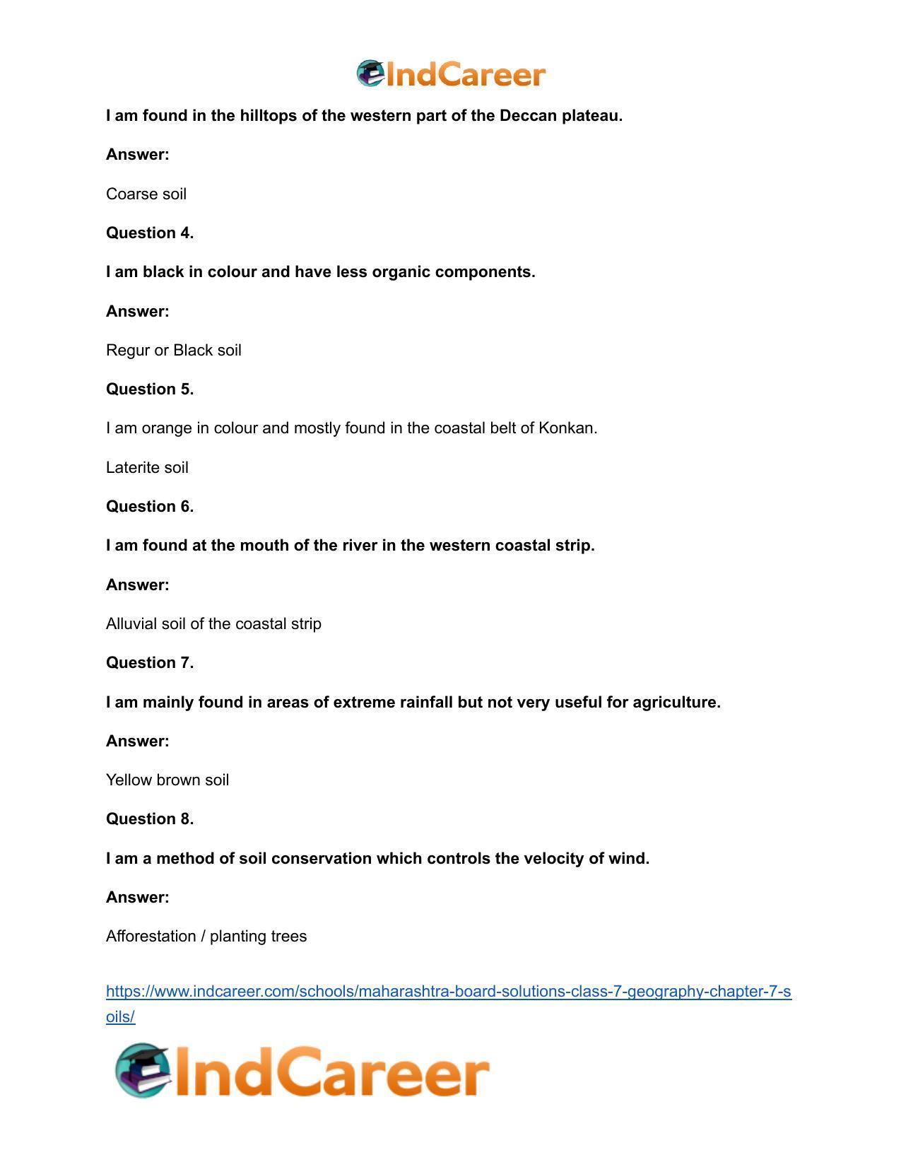 Maharashtra Board Solutions Class 7-Geography: Chapter 7- Soils - Page 17