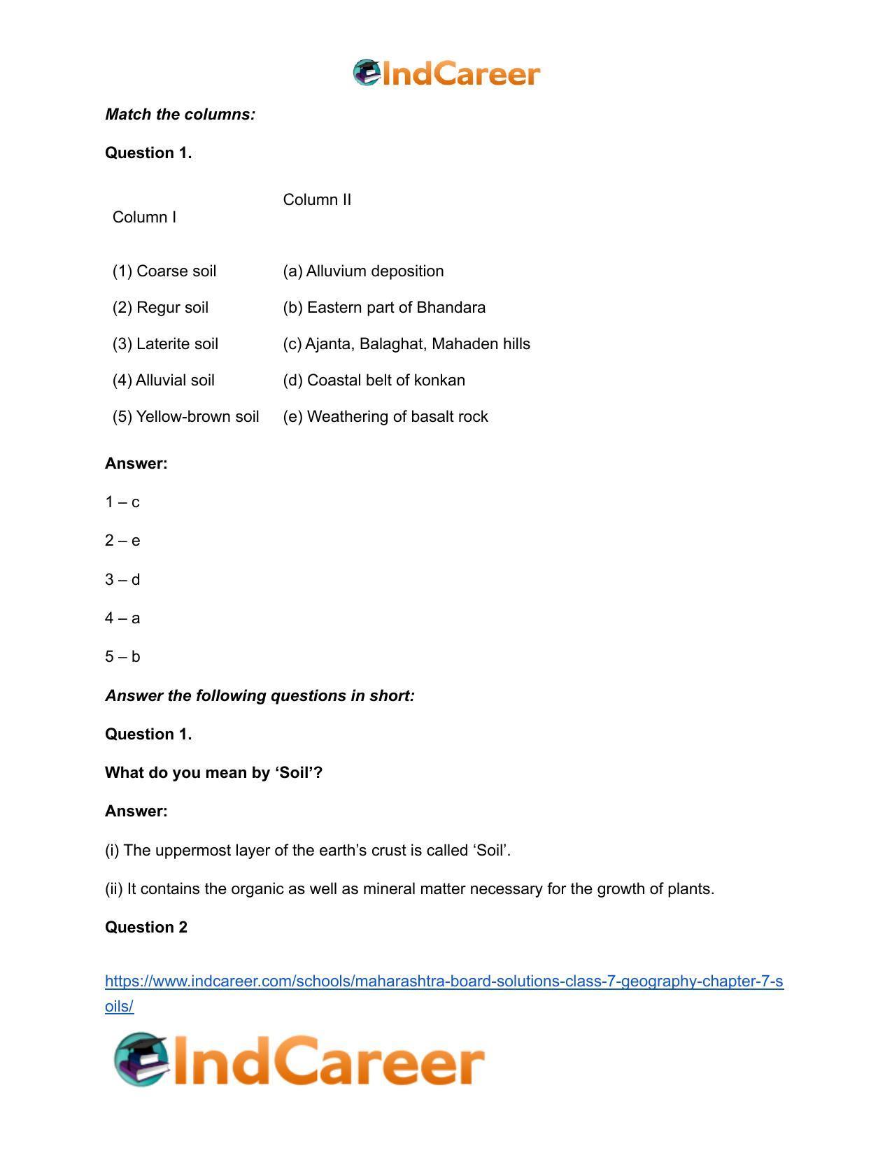 Maharashtra Board Solutions Class 7-Geography: Chapter 7- Soils - Page 18