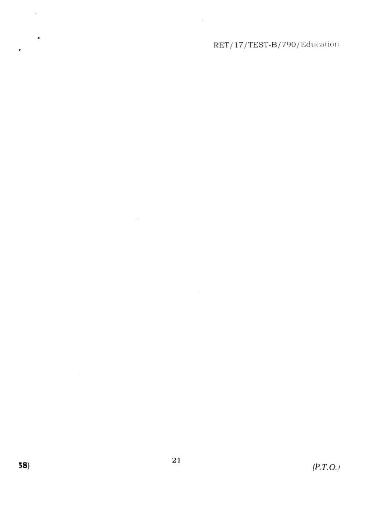 BHU RET EDUCATION 2017 Question Paper - Page 21