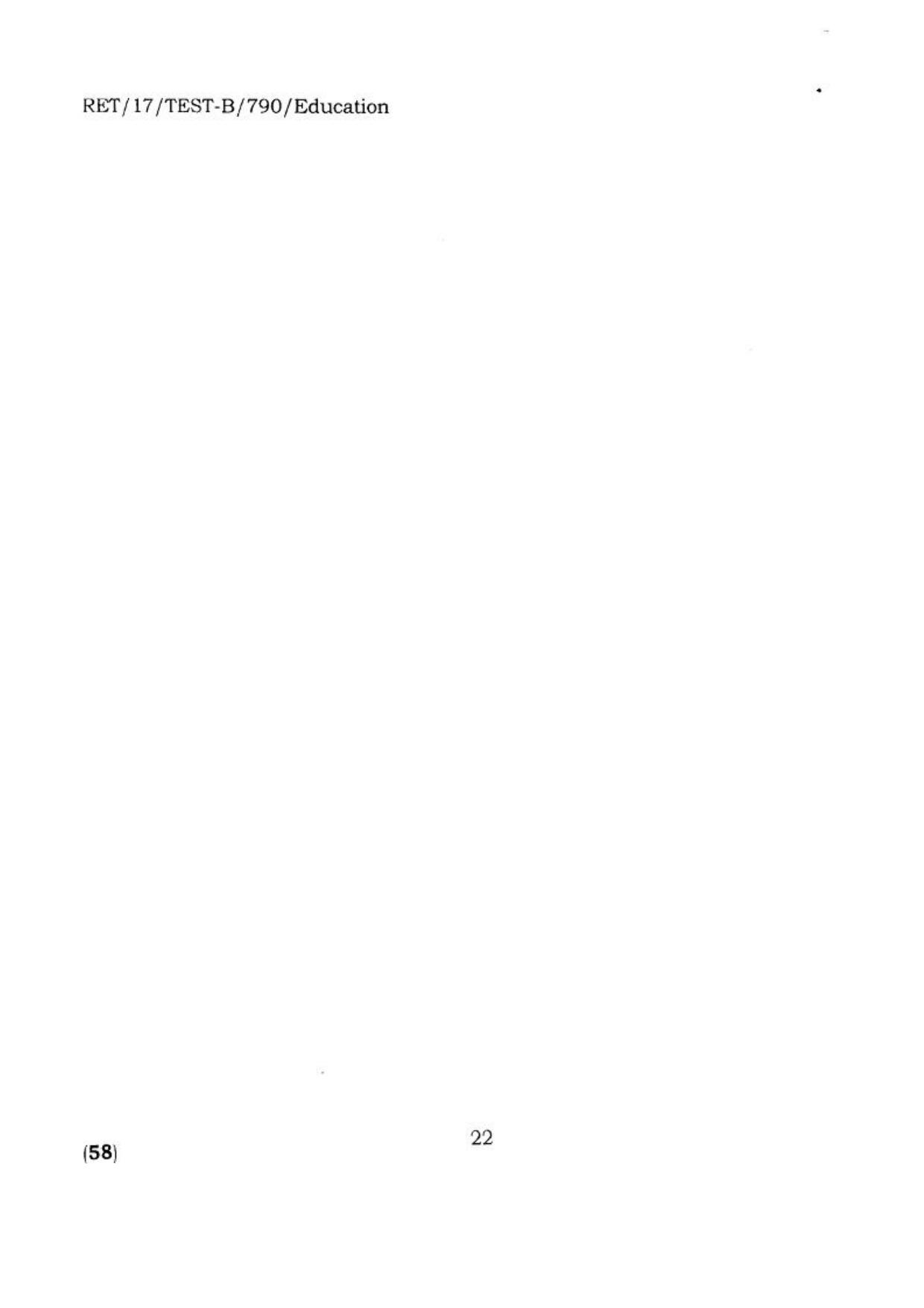 BHU RET EDUCATION 2017 Question Paper - Page 22
