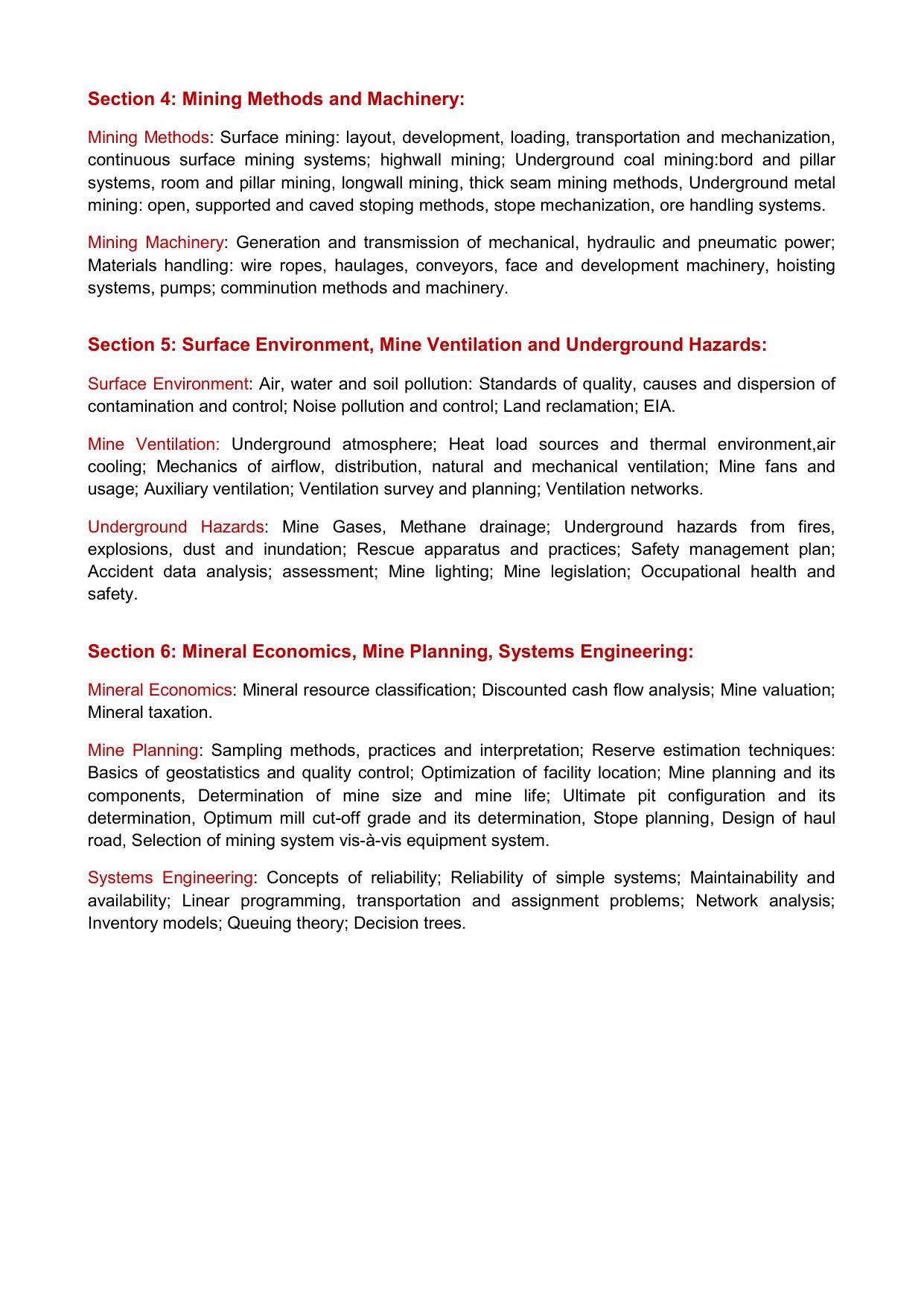 GATE Mining Engineering Syllabus - Page 2
