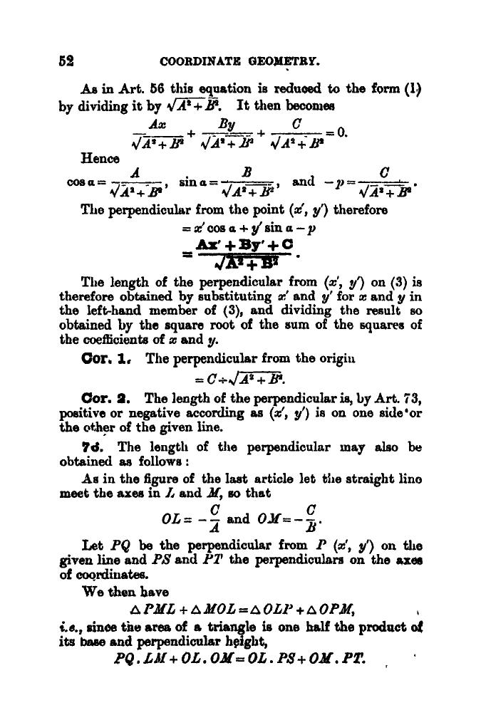 SL Loney: The Elements of Coordinate Geometry - Page 57