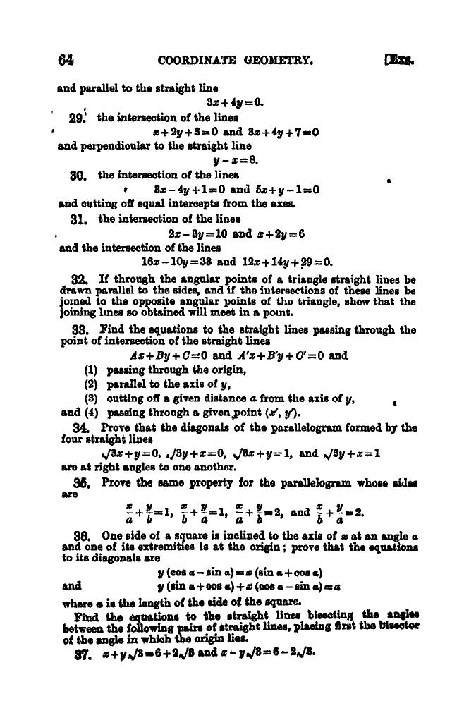 SL Loney: The Elements of Coordinate Geometry - Page 69