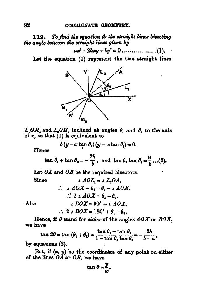 SL Loney: The Elements of Coordinate Geometry - Page 97