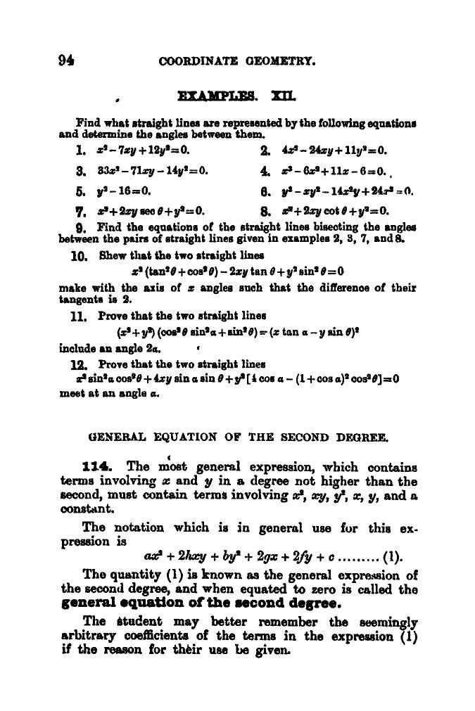 SL Loney: The Elements of Coordinate Geometry - Page 99