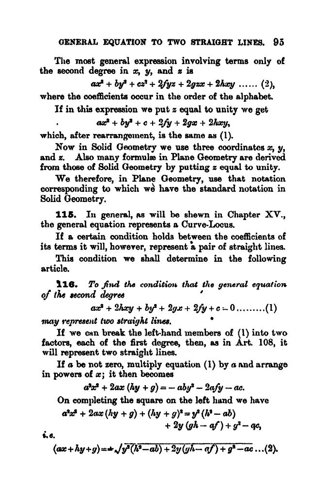 SL Loney: The Elements of Coordinate Geometry - Page 100
