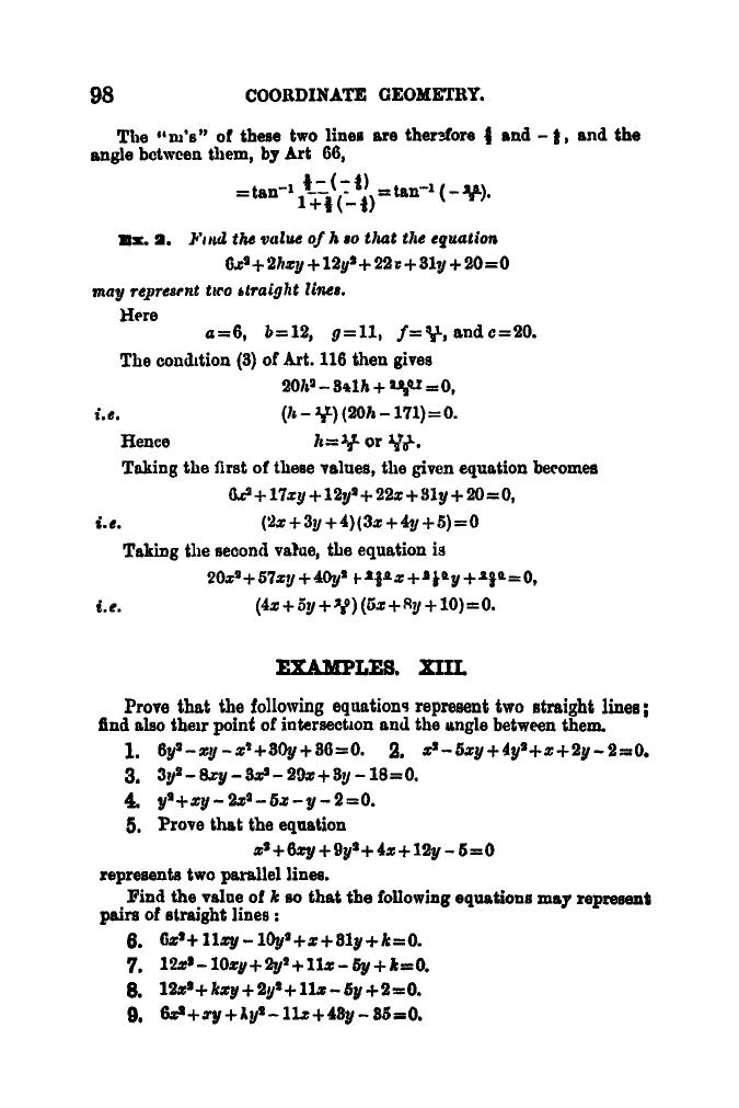 SL Loney: The Elements of Coordinate Geometry - Page 103