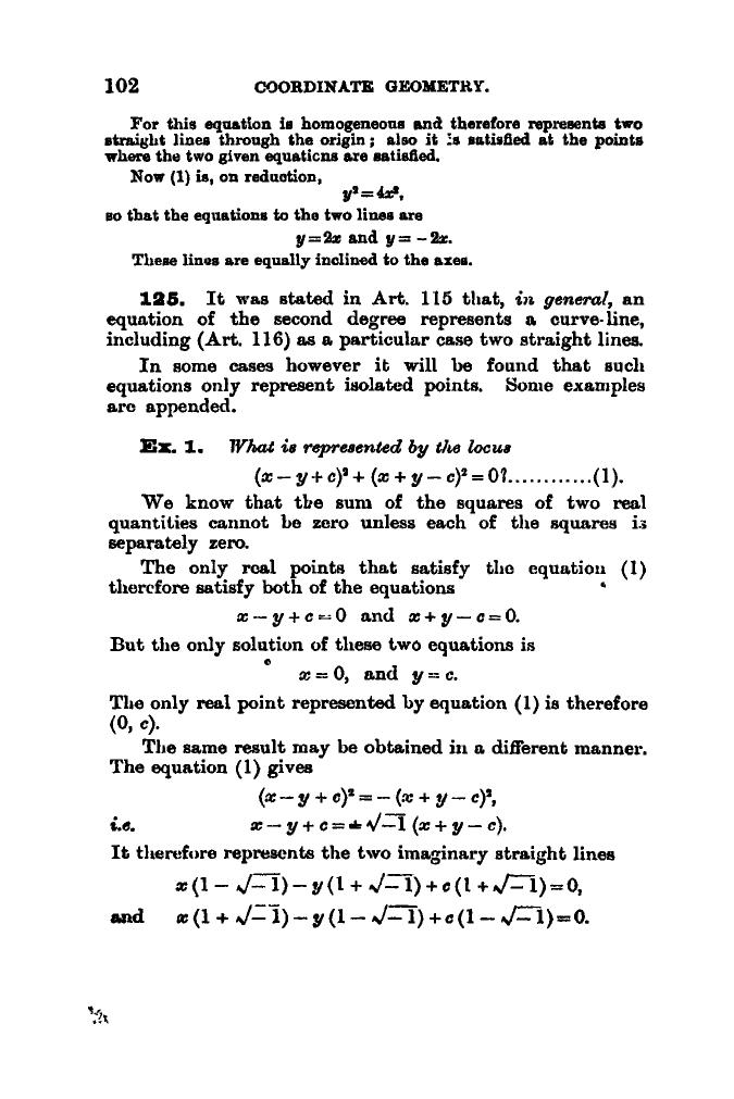 SL Loney: The Elements of Coordinate Geometry - Page 107