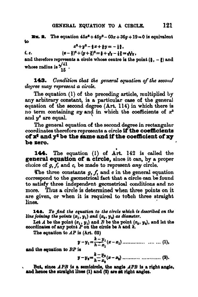 SL Loney: The Elements of Coordinate Geometry - Page 126