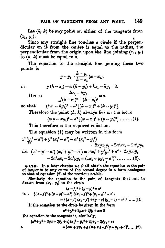 SL Loney: The Elements of Coordinate Geometry - Page 148