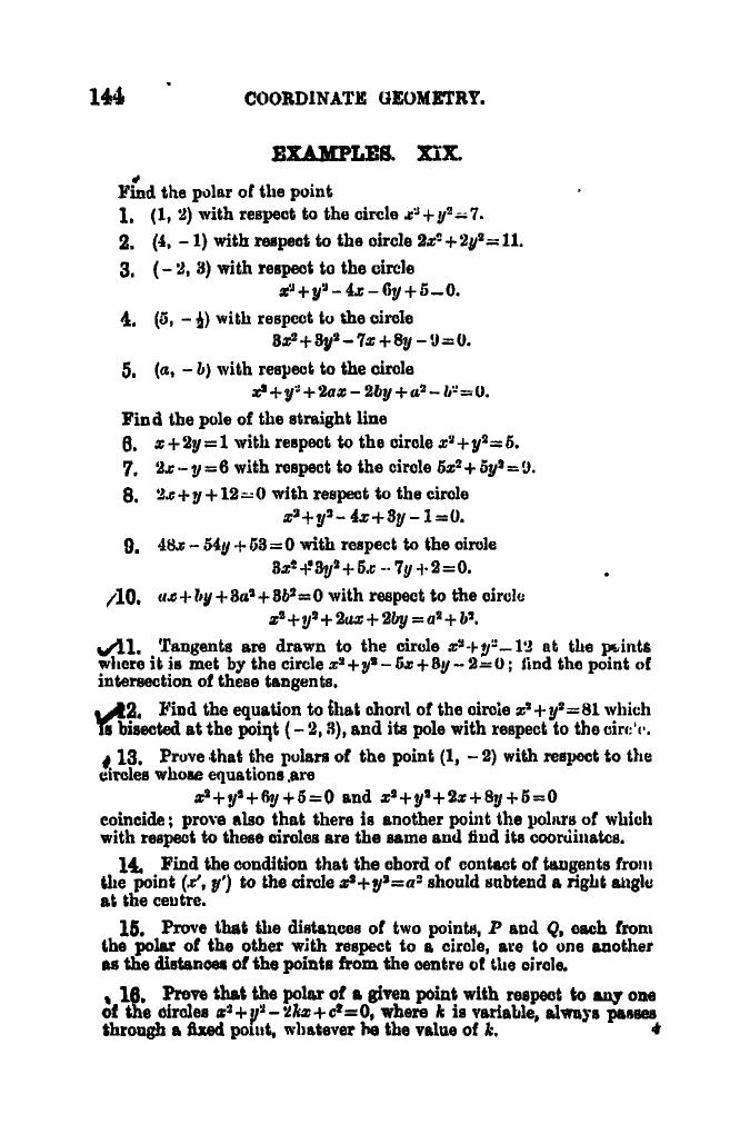SL Loney: The Elements of Coordinate Geometry - Page 149