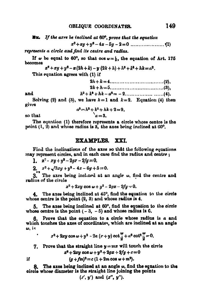 SL Loney: The Elements of Coordinate Geometry - Page 154