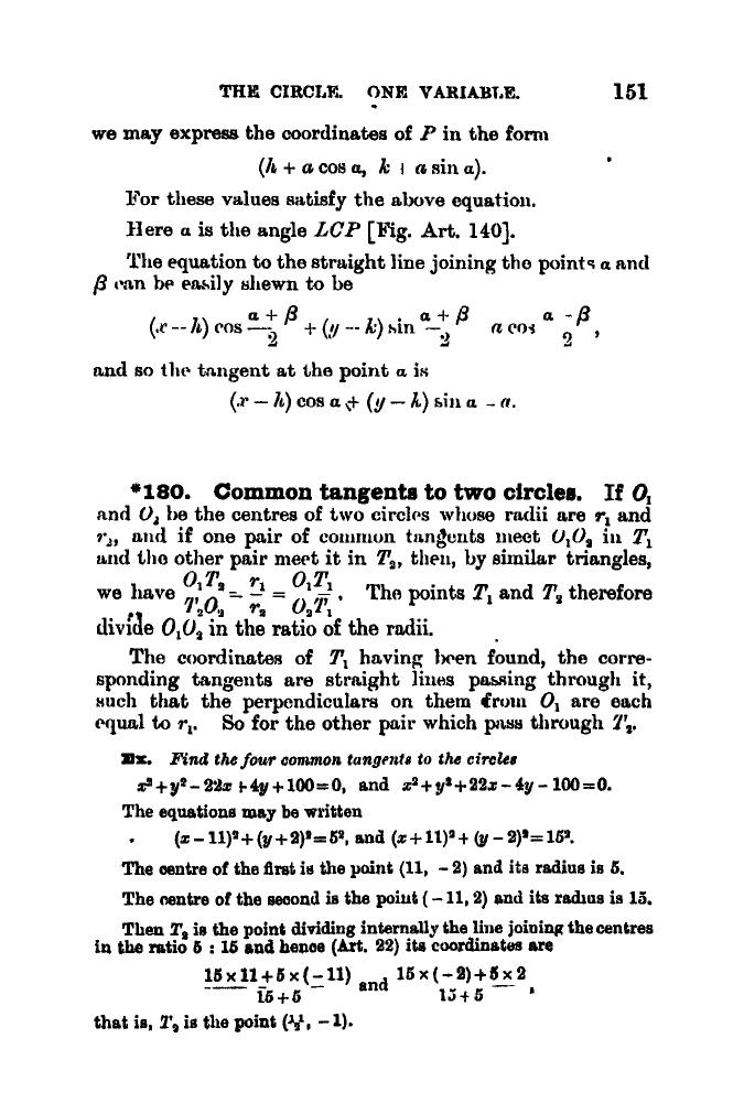 SL Loney: The Elements of Coordinate Geometry - Page 156