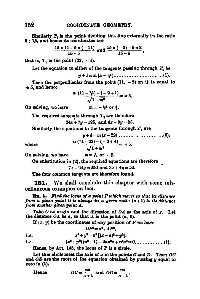 SL Loney: The Elements of Coordinate Geometry - Page 157