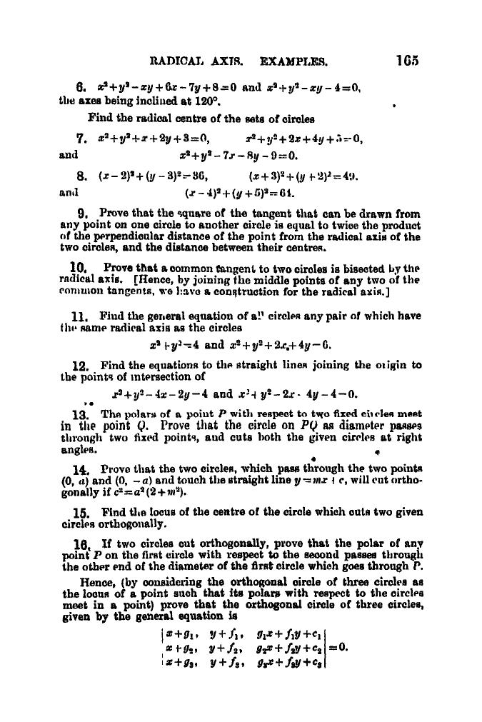 SL Loney: The Elements of Coordinate Geometry - Page 170