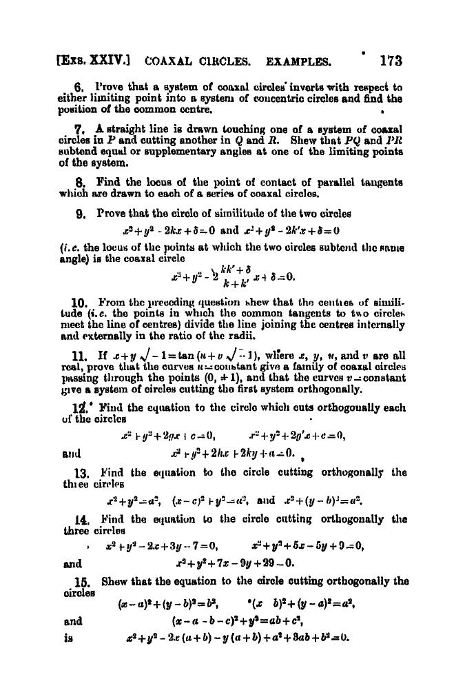 SL Loney: The Elements of Coordinate Geometry - Page 178