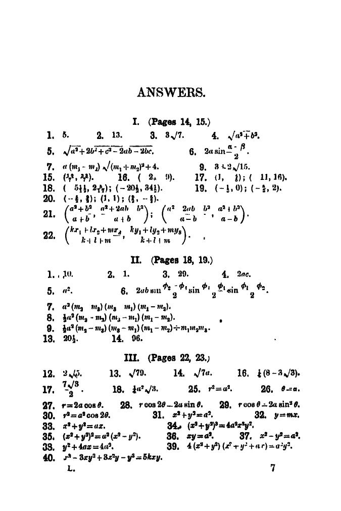 SL Loney: The Elements of Coordinate Geometry - Page 179