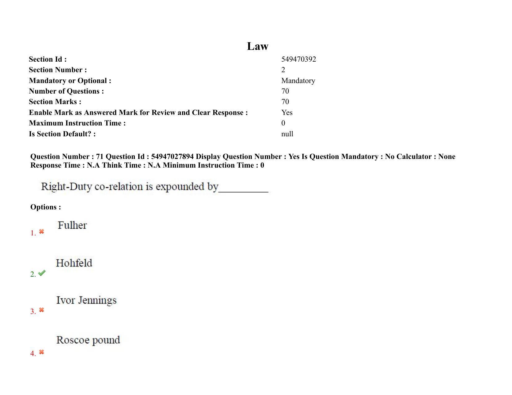 AP RCET 2022: Law - 19-10-2022 (Wednesday) Session-I Question Paper With keys - Page 57