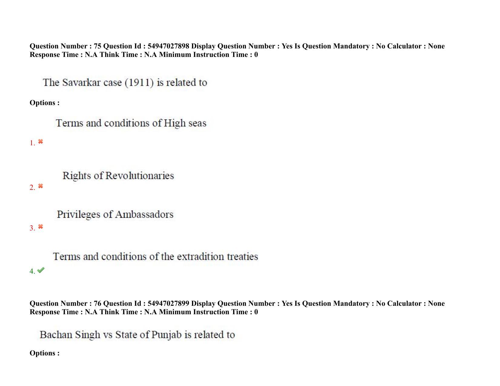 AP RCET 2022: Law - 19-10-2022 (Wednesday) Session-I Question Paper With keys - Page 60
