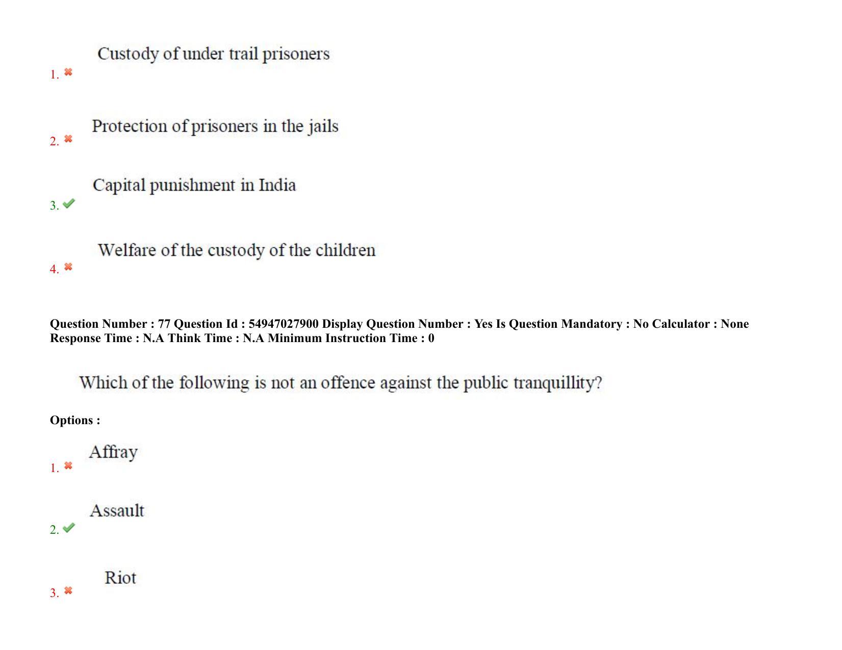 AP RCET 2022: Law - 19-10-2022 (Wednesday) Session-I Question Paper With keys - Page 61