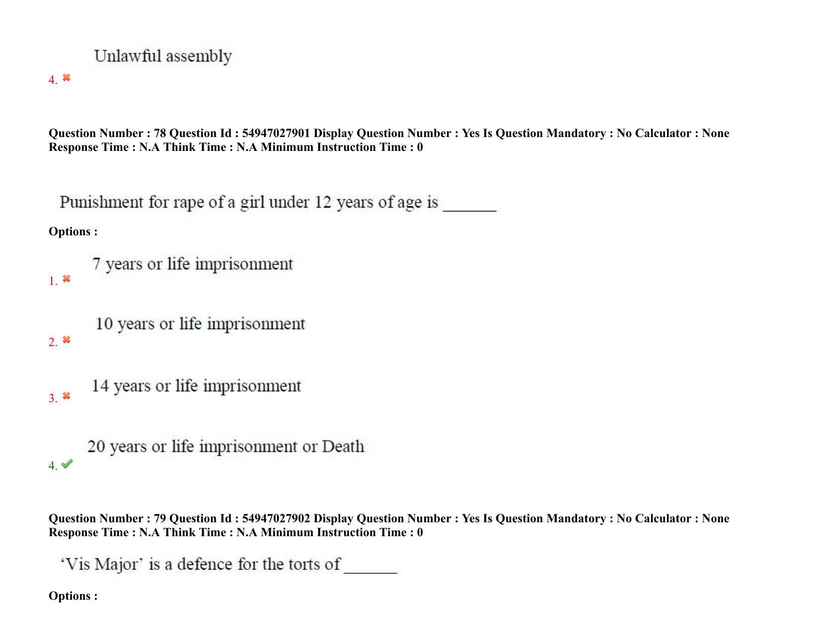 AP RCET 2022: Law - 19-10-2022 (Wednesday) Session-I Question Paper With keys - Page 62