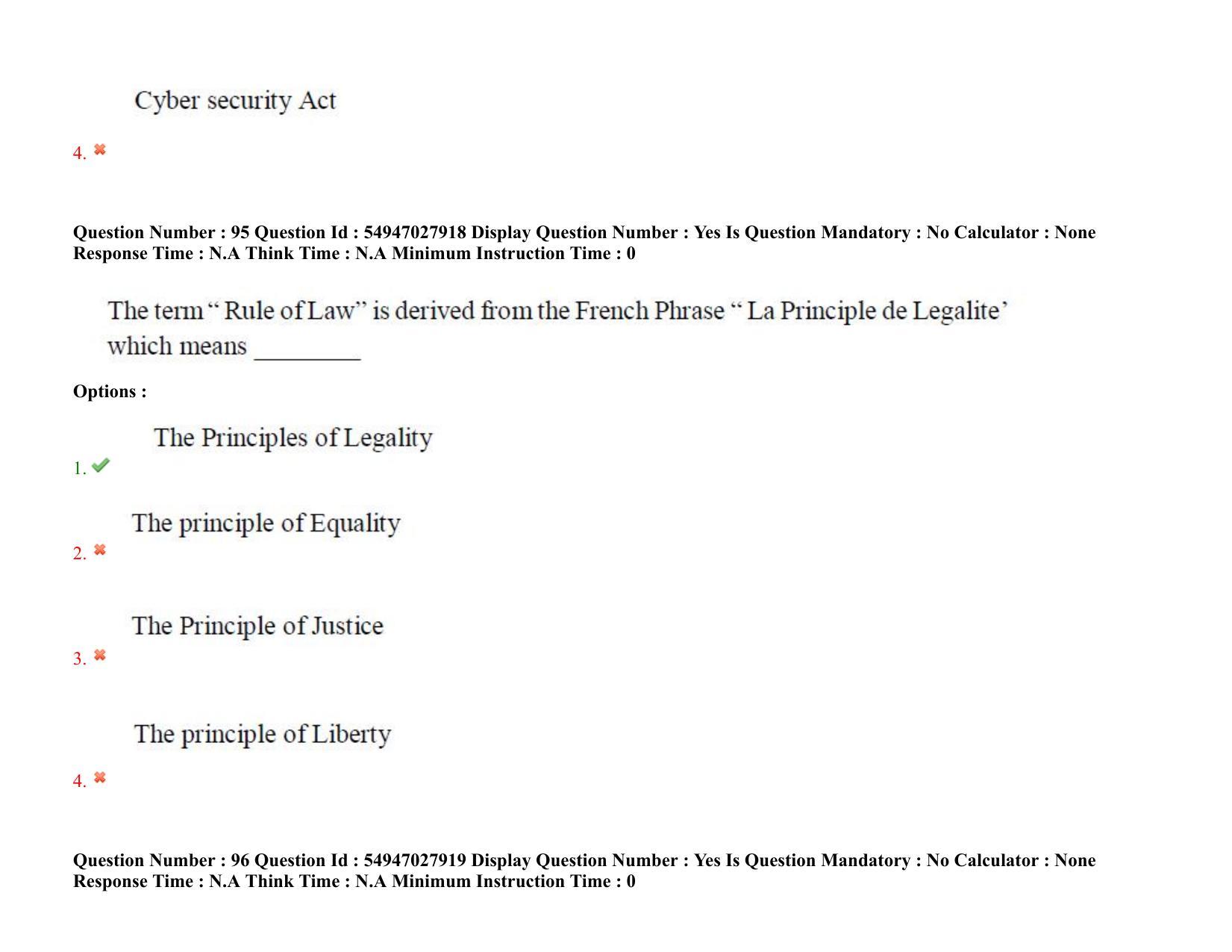 AP RCET 2022: Law - 19-10-2022 (Wednesday) Session-I Question Paper With keys - Page 74
