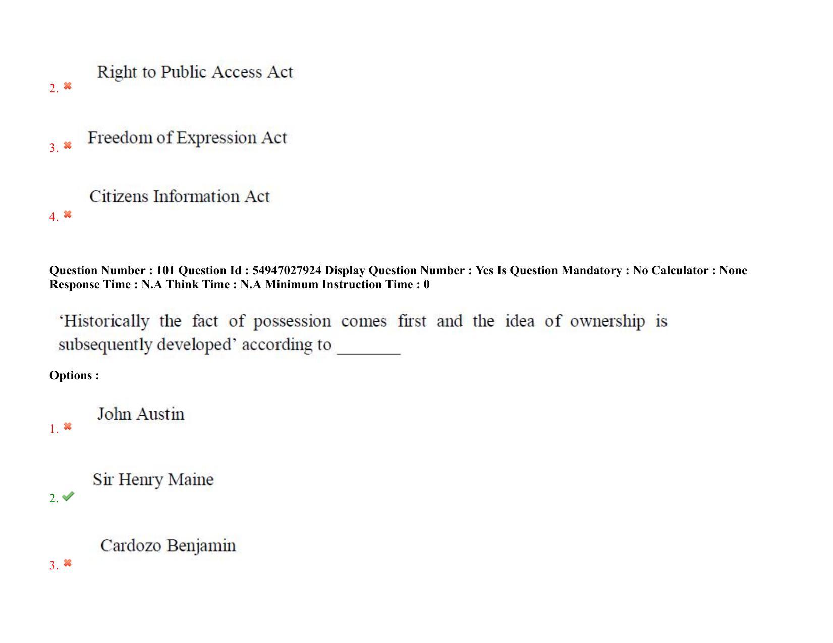 AP RCET 2022: Law - 19-10-2022 (Wednesday) Session-I Question Paper With keys - Page 78