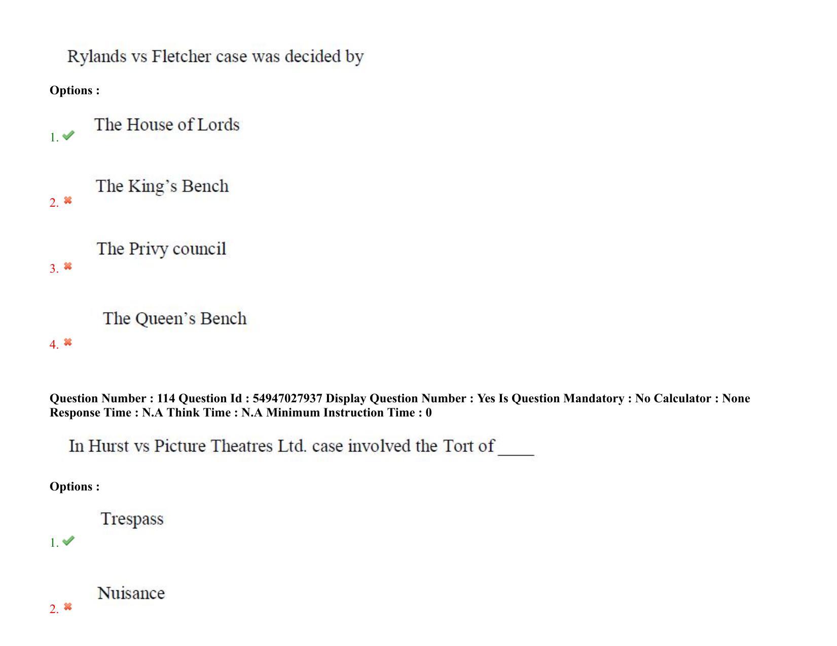 AP RCET 2022: Law - 19-10-2022 (Wednesday) Session-I Question Paper With keys - Page 87