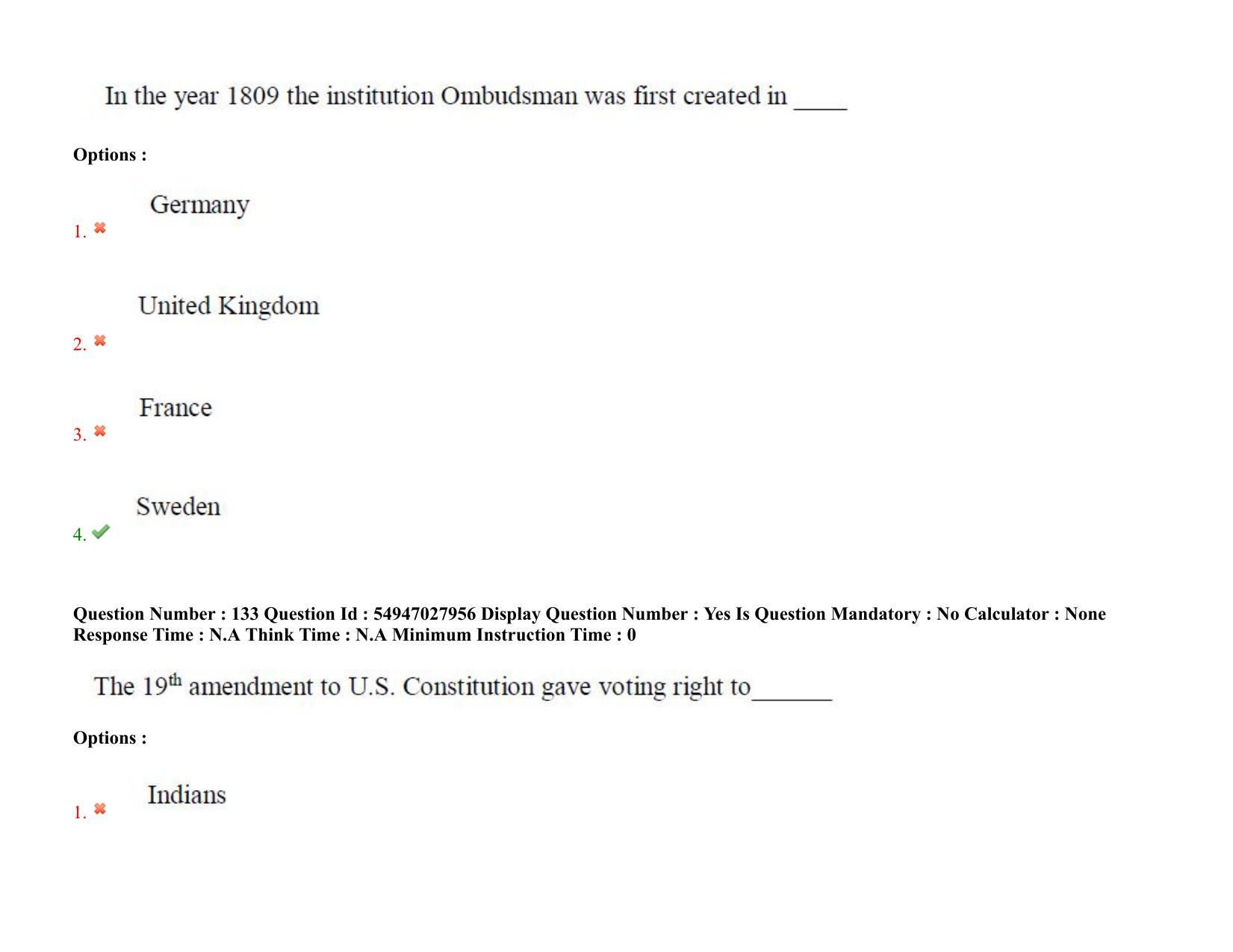 AP RCET 2022: Law - 19-10-2022 (Wednesday) Session-I Question Paper With keys - Page 101