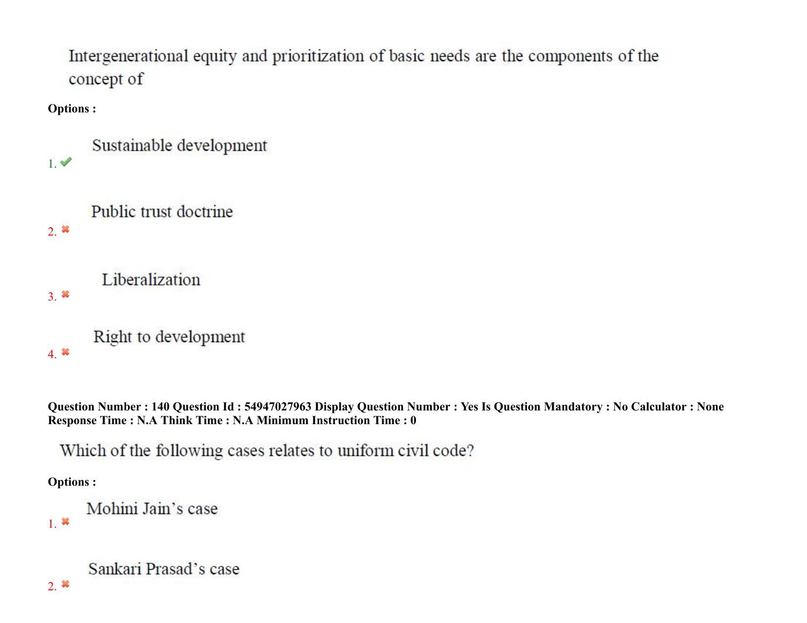 AP RCET 2022: Law - 19-10-2022 (Wednesday) Session-I Question Paper With keys - Page 106