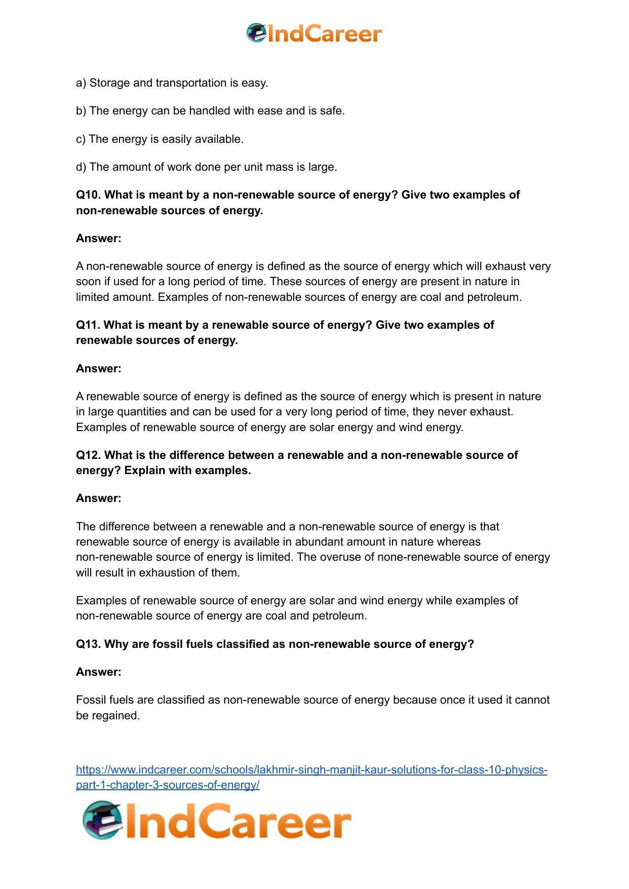 Lakhmir Singh Manjit Kaur  Solutions for Class 10 Physics (Part 1) Chapter 3- Sources Of Energy - Page 4