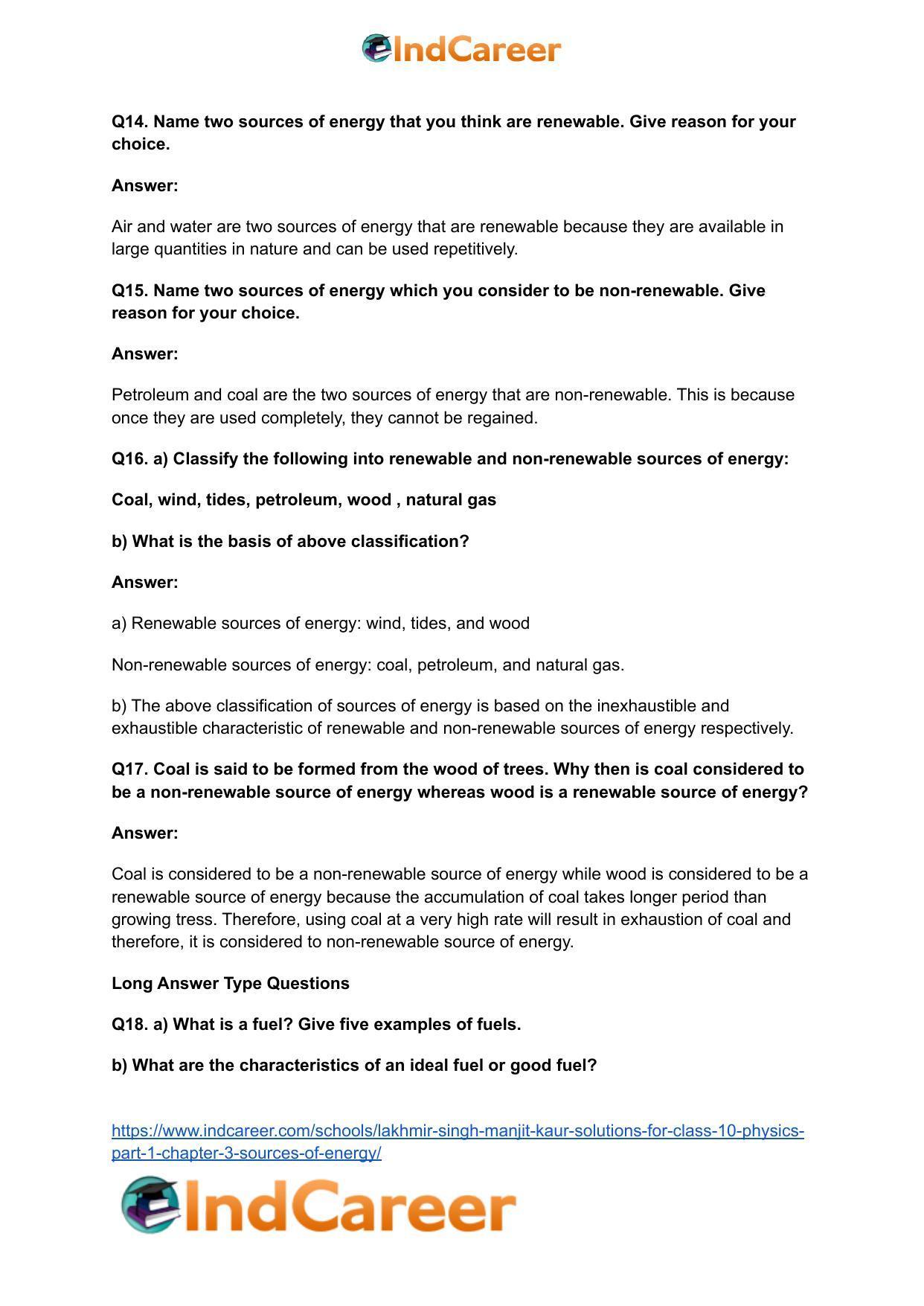 Lakhmir Singh Manjit Kaur  Solutions for Class 10 Physics (Part 1) Chapter 3- Sources Of Energy - Page 5