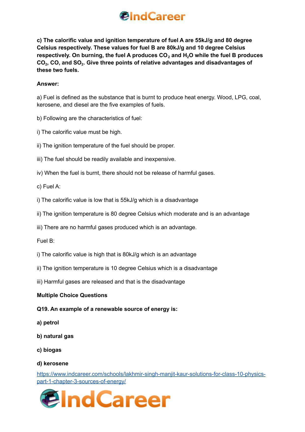 Lakhmir Singh Manjit Kaur  Solutions for Class 10 Physics (Part 1) Chapter 3- Sources Of Energy - Page 6