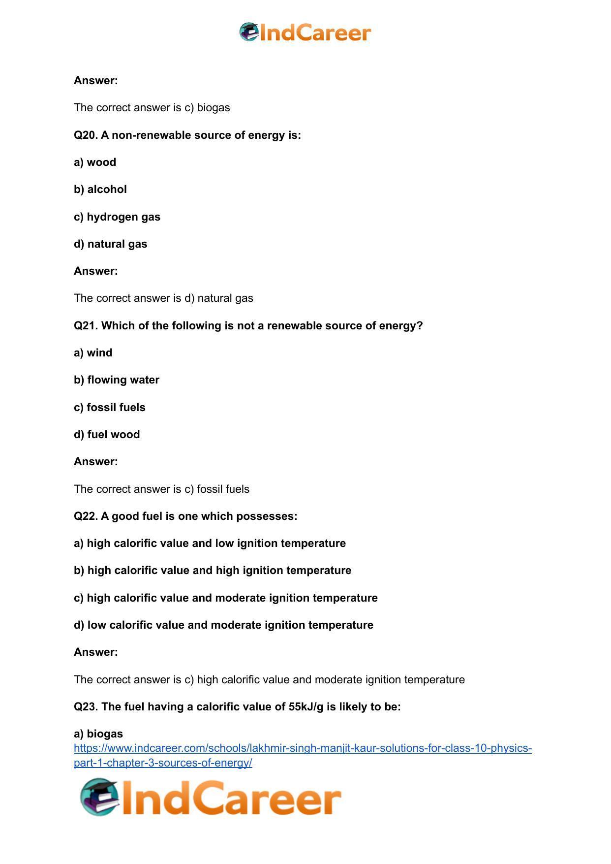 Lakhmir Singh Manjit Kaur  Solutions for Class 10 Physics (Part 1) Chapter 3- Sources Of Energy - Page 7